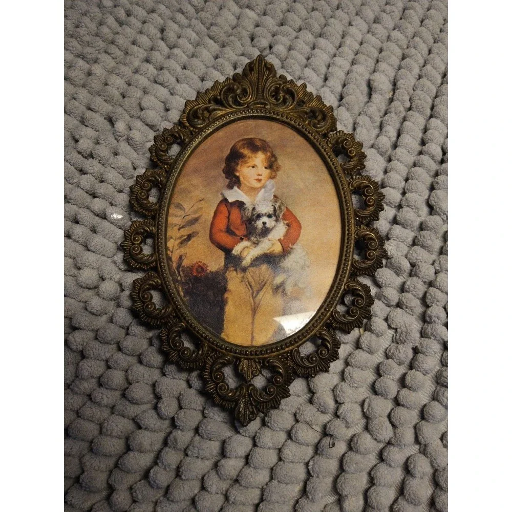 Vintage Ornate Frames Miniature Oval Art Print Decorative Frame, Italy Set of 4